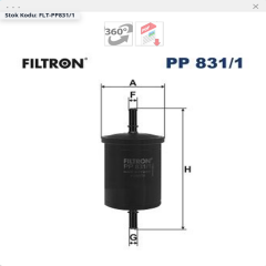 7700845961 Symbol Thalia 1.4 Benzin Filtresi  Filtron PP831/1