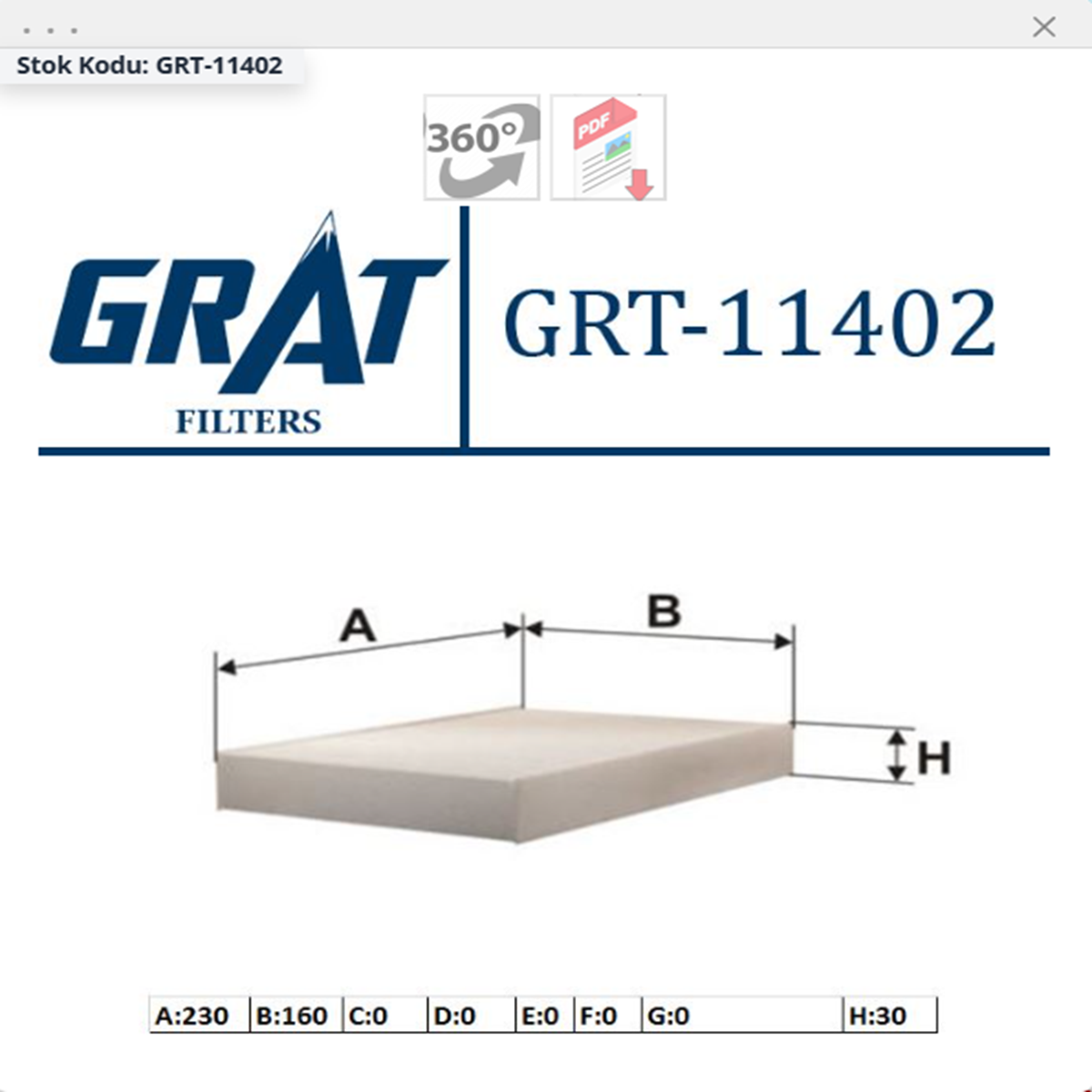 7700424098 Symbol Thalia 1.4 Polen Filtresi GRAT 11402