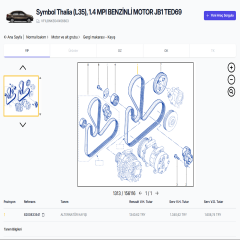 8200833541 Symbol Thalia 1.4  Alternatör Kayışı Mais Orjinal 5PK1747