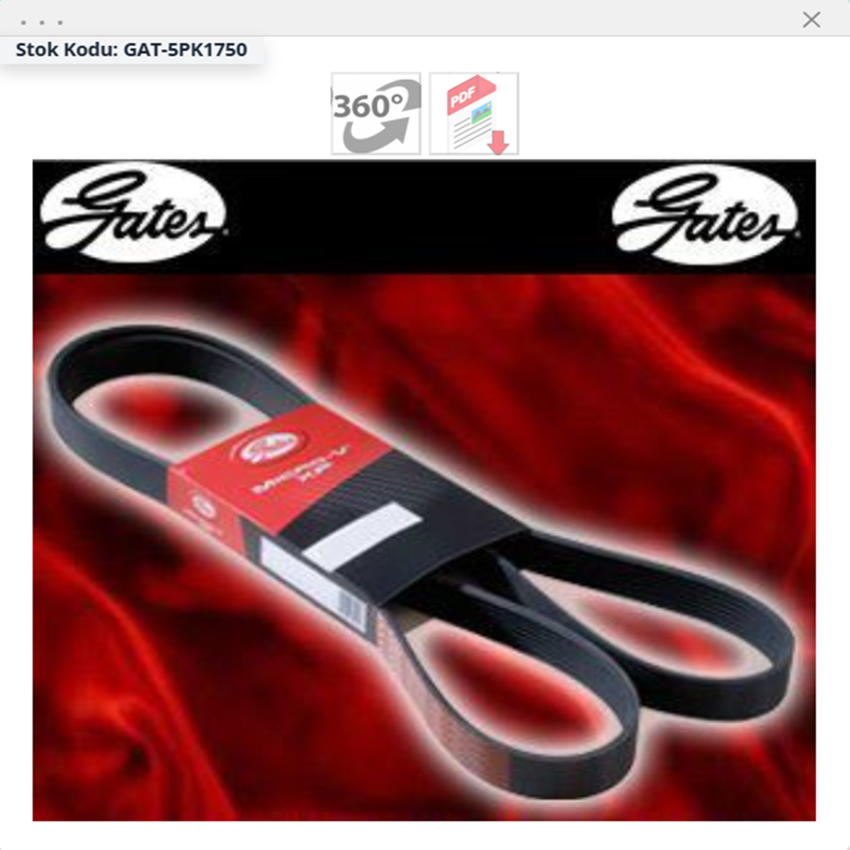 8200833541 Symbol Thalia 1.4  Alternatör Kayışı Gates 5PK1750