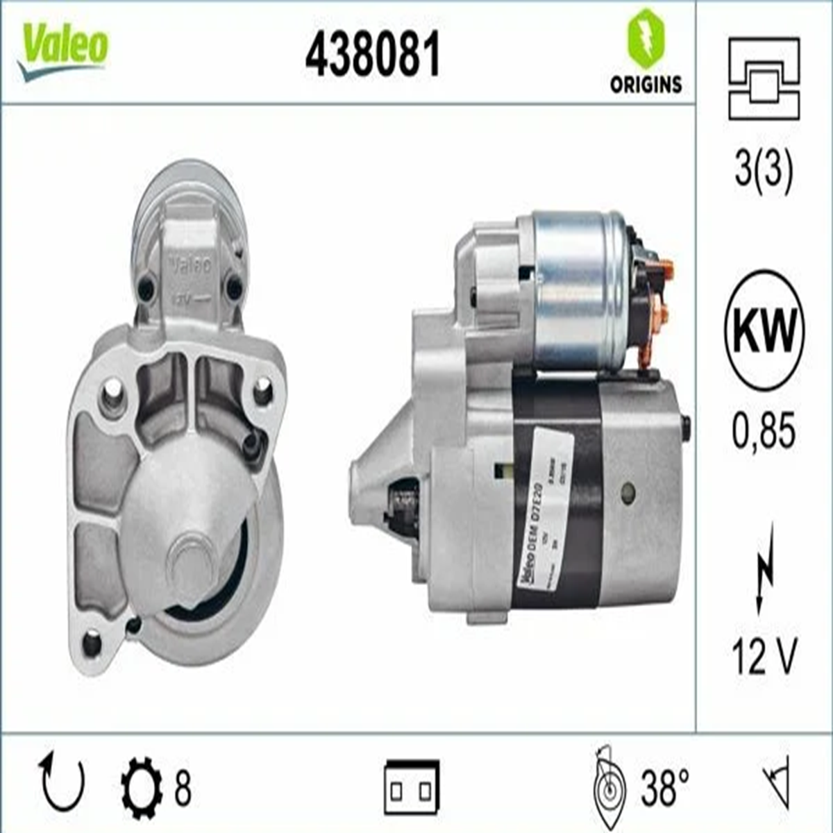 7700274303 Marş Motoru Komple 8 Diş Valeo 438081