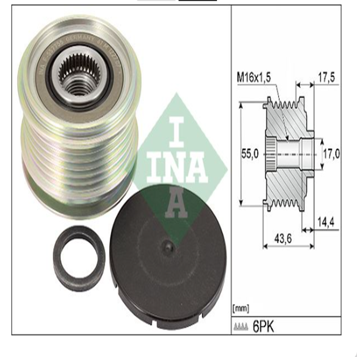 7701477689 Alternatör Kasnağı 6 Kanal İna 535010510