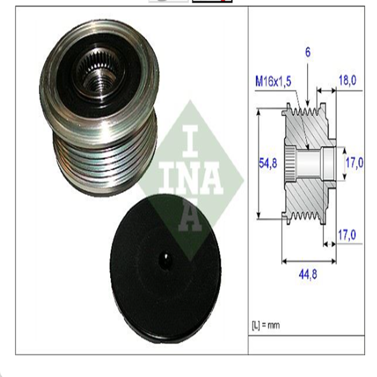 7701477689 Alternatör Kasnağı 6 Kanal İna 535011410